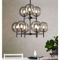 Loftowa LAMPA wisząca CROWN 107921 Markslojd skandynawska OPRAWA żyrandol ZWIS szklane kule balls sticks czarny przydymiony