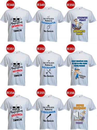 KOSZULKA T-SHIRT MECHANIK nadruk z imieniem na Arena.pl