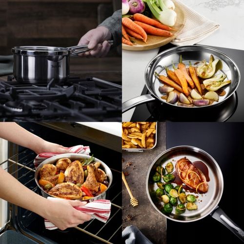 Komplet garnków Duetto patelnia pokrywki 10el na Arena.pl