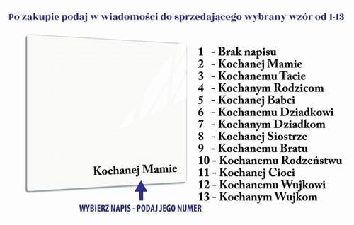 SZKLANA PODSTAWKA POD ZNICZE Z DEDYKACJĄ 40x40cm Czerń 486h na Arena.pl