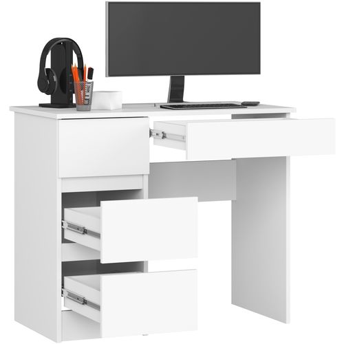 BIURKO KOMPUTEROWE A-7 90 cm LEWE BIAŁE na Arena.pl