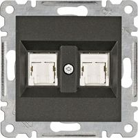 HAGER lumina Gniazdo komputerowe podwójne RJ45 kat.5e UTP czarny WL2123