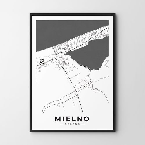 Plakat plan miasta mapa Mielno 50x70 cm na Arena.pl