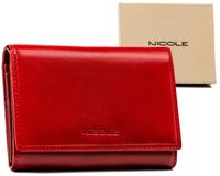 portfel damski skórzany f9661 red