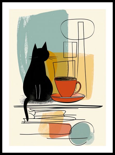 Plakat 42x59,4cm Kot i Kawa zdjęcie 3