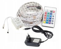 ZESTAW LED TAŚMA 2,5m RGB 5050 60/M+ZASILACZ,PILOT