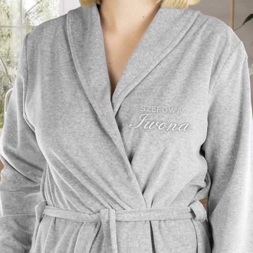 Zestaw prezentowy dla szefowej szlafrok M i ręcznik z haftem+ filiżanka na Arena.pl