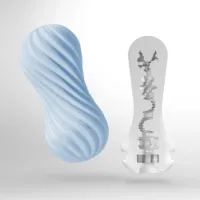 tenga flex ii bubbly blue - elastyczna nakładka intymna z miękką teksturą
