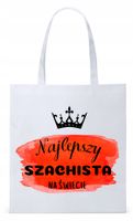 Torba Biała Eco Shopper Dla Szachisty Prezent Z Nadrukiem Ze Zdjęciem
