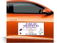 Magnes na samochód reklama magnetyczna 60x30 cm ZAKŁAD KRAWIECKI