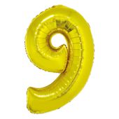 balon foliowy "cyfra 9", złota, 85cm