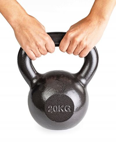 KETTLEBELL ODWAŻNIK DO ĆWICZEŃ KETTLE HANTLA HANTEL ŻELIWNY FITNESS 20KG na Arena.pl
