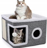 Domek dla kota Efox wielokolorowy kwadratowy 45 cm x 45 cm x 31 cm