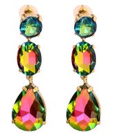 Kolczyki kolorowe opalizujące zielono różowe KOKONET 3-0300