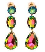 Kolczyki kolorowe opalizujące zielono różowe KOKONET 3-0300