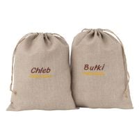 Lniane Worki na Chleb i Bułki z Podszewką 26x36 cm Zestaw 2 sztuki