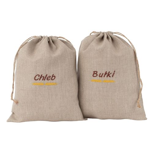 Lniane Worki na Chleb i Bułki z Podszewką 26x36 cm Zestaw 2 sztuki na Arena.pl