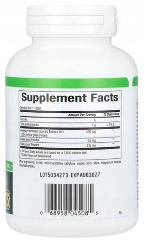 Natural Factors - DGL | Deglicyryzynowy ekst. z lukrecji | 400mg | 90 tab. na Arena.pl