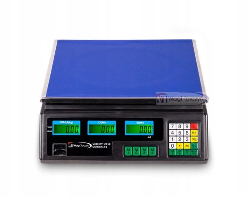 ELEKTRONICZNA WAGA 30KG 2g SKLEPOWA MAGAZYNOWA GASTRONOMICZNA KALKULACYJNA na Arena.pl