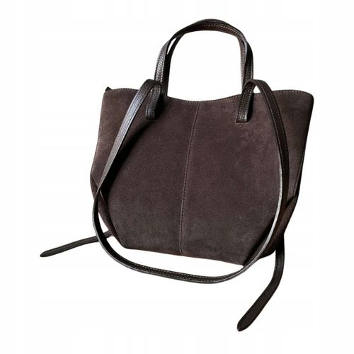 Czekoladowa zamszowa torebka brązowa shopper ZAMSZ NATURALNY łódka na Arena.pl