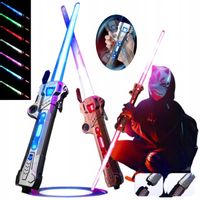 ROZSZERZALNY SZABLA ŚWIETLNA Z DŹWIĘK STAR WARS ZABAWKOWY RGB METAL MIECZ