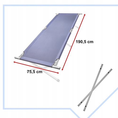 Łóżko polowe składane turystyczne kanadyjka XXL niebieskie 150kg na Arena.pl