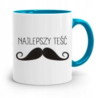 Kubek Błękitny Prezent Dla Teścia Najlepszy Teść Z Nadrukiem Ze Zdjęciem