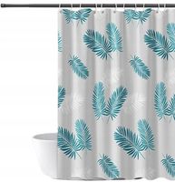 Zasłona Prysznicowa Gruba Asymetryczna Wodoodporna PEVA 180x180cm + Haczyki