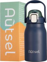 Autsel 1L Butelka na Wodę ze Stali Nierdzewnej z Uchwytem i Słomką