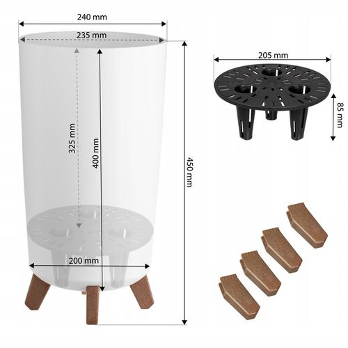 DONICA DONICZKA WYSOKA KWIETNIK STOJĄCY NA NÓŻKACH DO DOMU OGRODOWA BIAŁA na Arena.pl