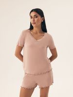 Piżama Damska Na Prezent XL BEŻOWY