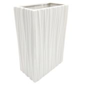 WAZON NA KWIATY BIAŁY DUŻY FLAKON NOWOCZESNY PROSTOKĄTNY CERAMICZNY 23 cm