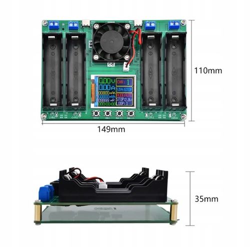 Miernik Tester pojemności ogniw akumulatorów 4 x 18650 USB na Arena.pl
