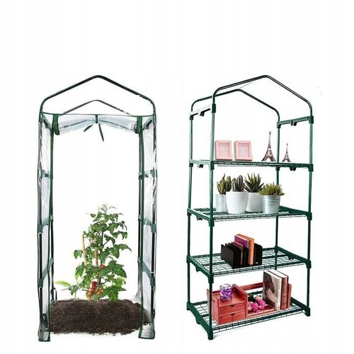 MINI SZKLARNIA FOLIA BALKONOWA 4 Półki 160x70x50cm Rośliny Kwiaty Sadzonki na Arena.pl