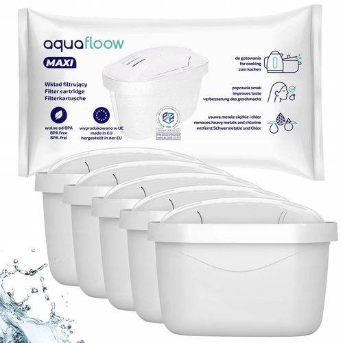 5x filtr wody do dzbanka szklanego Dafi zamiennik - wkłady AquaFloow Maxi na Arena.pl