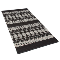 Dywan skórzany 80 x 150 cm czarny z beżowym SOKUN