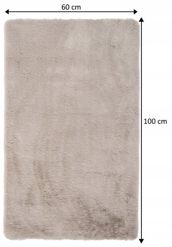 Dywan Pluszowy Rabbit do Sypialni Beżowy Dywanik Puszysty Miękki 60x100cm na Arena.pl