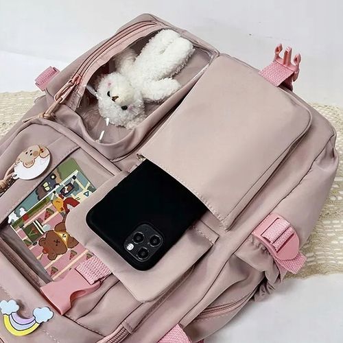 Plecak Szkolny RÓŻOWY Tornister Z Misiem Brelok dla Dziewczynki Dziecka na Arena.pl