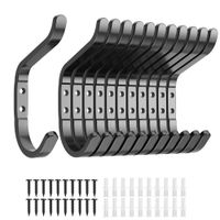 Haczyki ścienne wieszaki na ubrania metalowe czarne matowe 12 szt 9,8cm