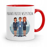 Kubek Czerwony Prawnika Prawo Przede Wszystkim Z Nadrukiem Ze Zdjęciem