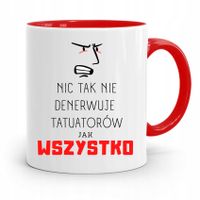 Dla Tatuażystki Tatuażysty Kubek Czerwony Prezent Z Nadrukiem Ze Zdjęciem