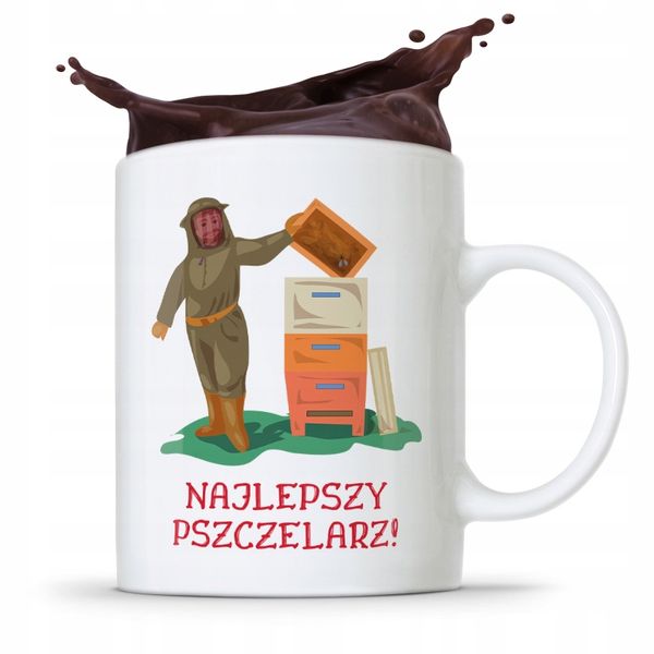 Kubek Prezent Dla Pszczelarza Najlepszy Pszczelarz Z Nadrukiem Ze Zdjęciem zdjęcie 1