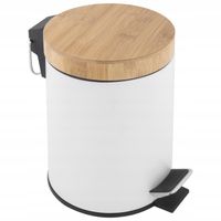 Kosz na śmieci łazienkowy 3l bambus śmietnik do wc łazienki kuchni biały