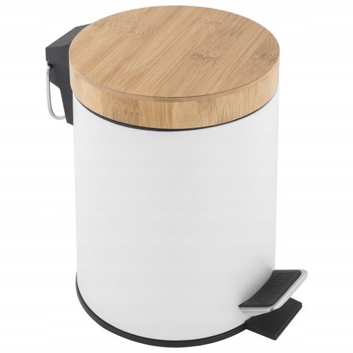 Kosz na śmieci łazienkowy 3l bambus śmietnik do wc łazienki kuchni biały na Arena.pl