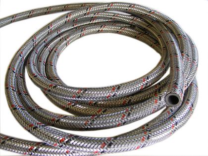 Wąż paliwowy DN08 gumowy z oplotem stalowym, włoski