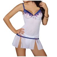 KOSZULKA NOCNA HALKA BIAŁA PRZEŚWITUJĄCA SEXY XL