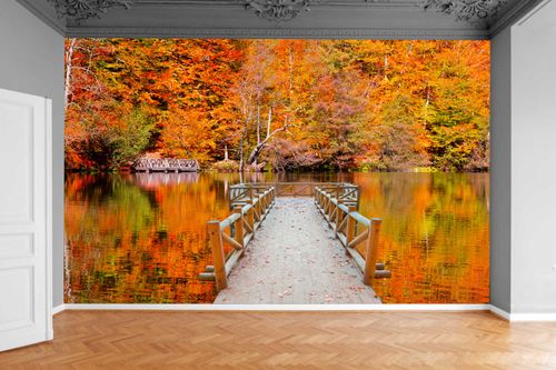 Fototapeta MOST NAD JEZIOREM POD LASEM 390x280 na Arena.pl