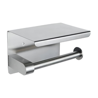 Uchwyt na Papier Toaletowy Ścienny Łazienka Półka Stal Srebrny Szczotkowany