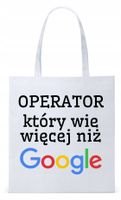 Torba Biała Eco Shopper Dla Operatora Prezent Z Nadrukiem Ze Zdjęciem