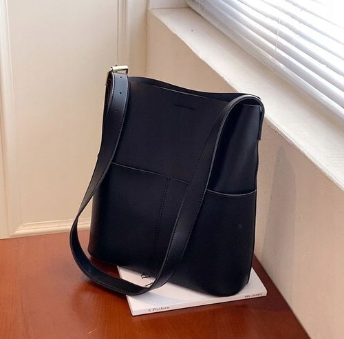 Torebka Damska Szoperka CZARNA Torba na Ramię Pojemna Shopper A4 Eko Skóra na Arena.pl